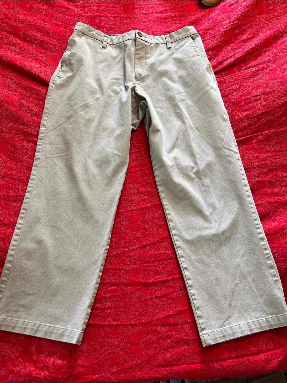 Dockers Classic Fit Khaki Pant Men's 36x31 Beige Stretch Chino Hidden Zip Pocket